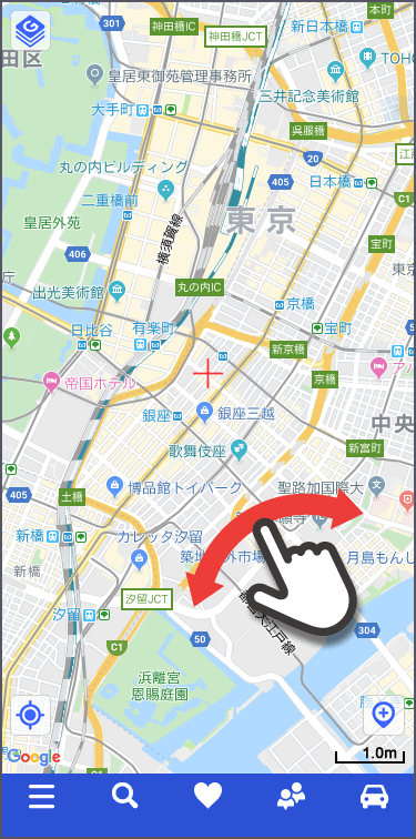 地図のスクロール